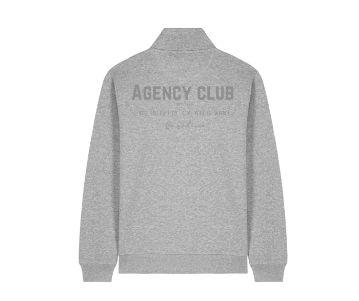 Iconic quarter zip back heather grey