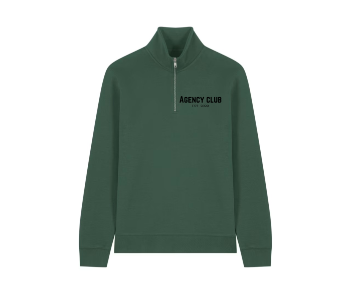 Iconic quarter zip bottle green