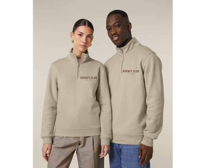 Iconic quarter zip models desert dust