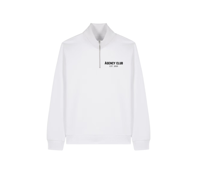 Iconic quarter zip white