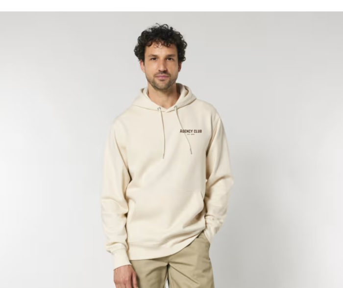 Medium fit hoodie natural raw