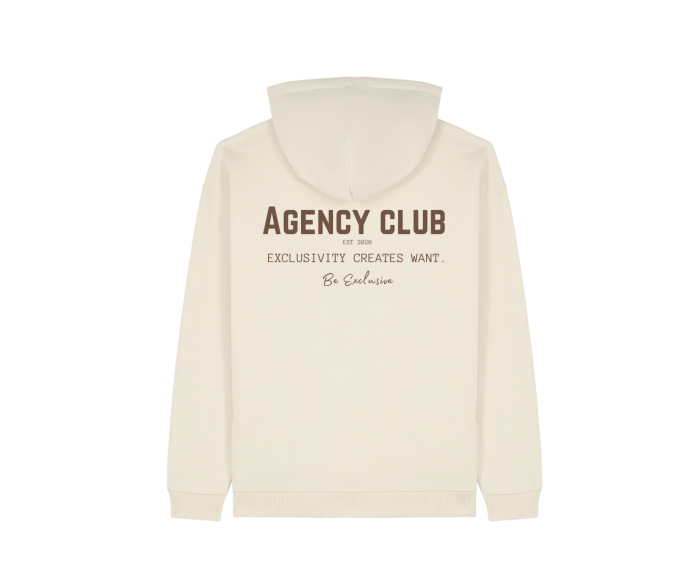 Iconic oversized hoodie back natural raw